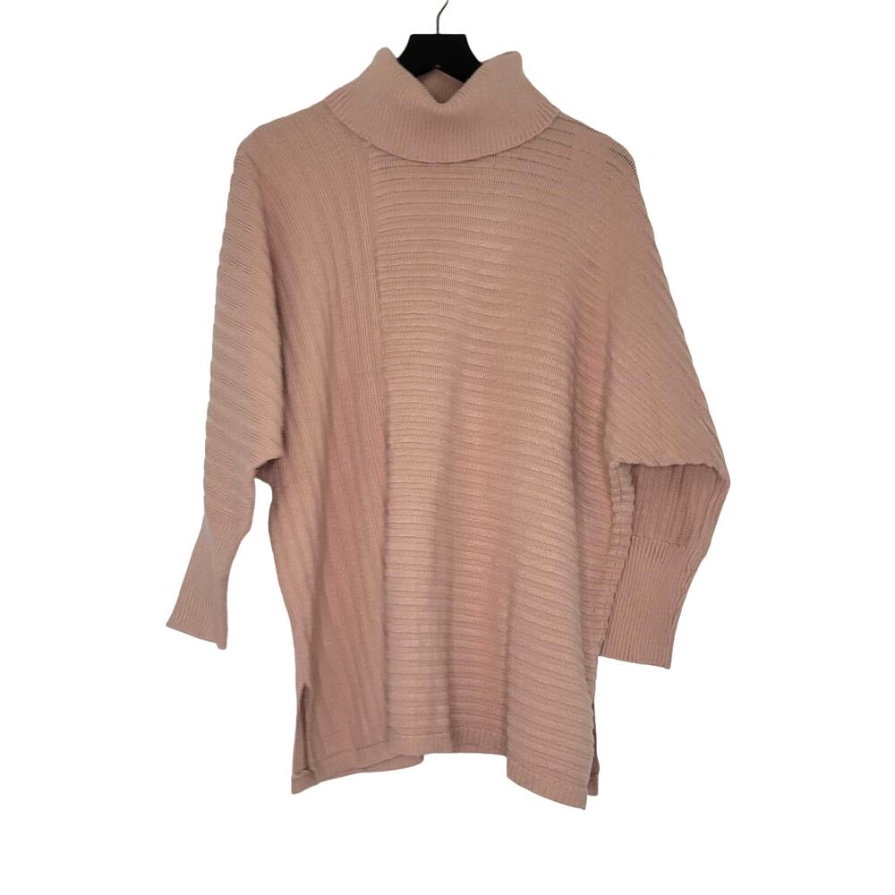 Alfani Pink Turtleneck Sweater Dolman Sleeve Ribbed Pullover Large‎